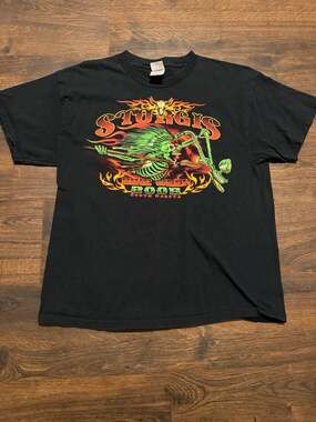Vintage 2005 Sturgis Bike Week South Dakota Skeleton Indian Headdress T-Shirt Si
